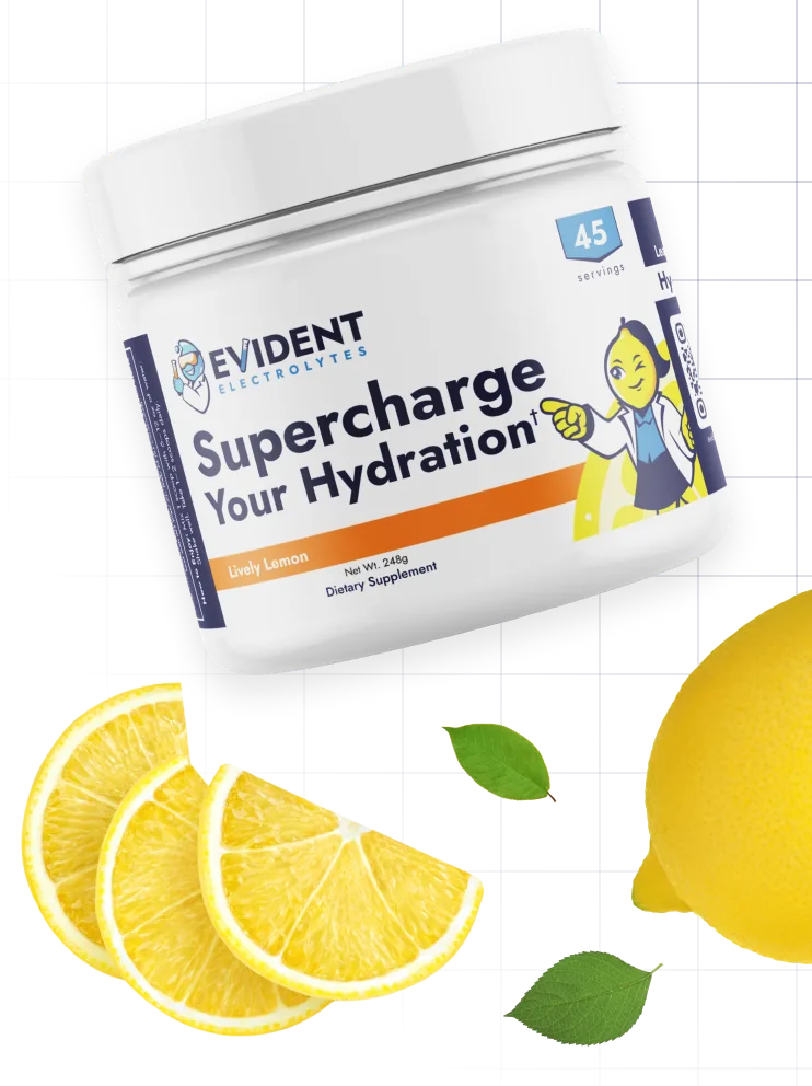 Evident Electrolytes hydration supplement jar
