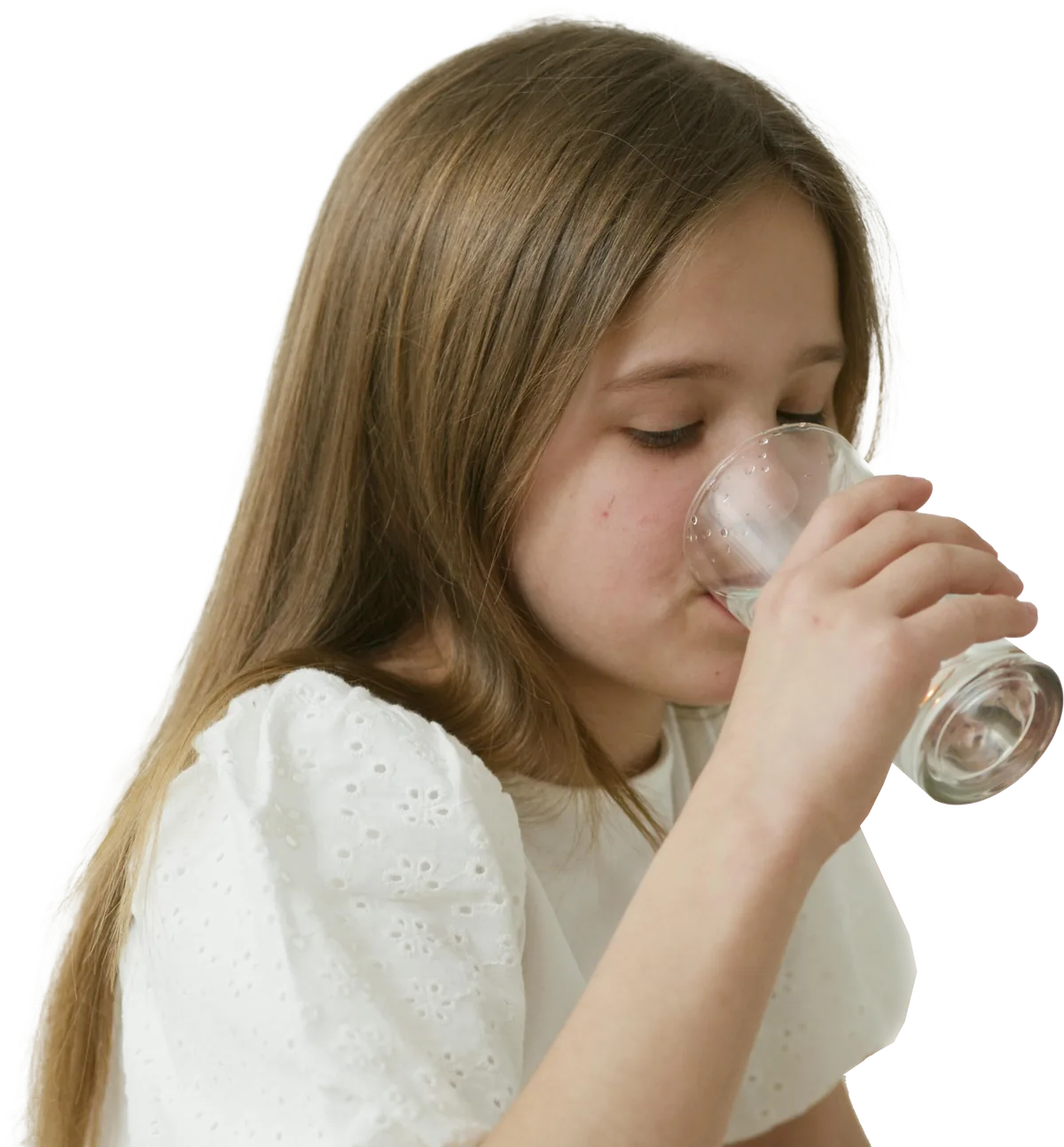 Girl drinking a glass of water